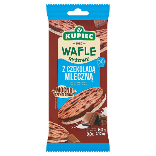 Kupiec Wafle ryżowe z czekoladą mleczną 60 g (4 sztuki)