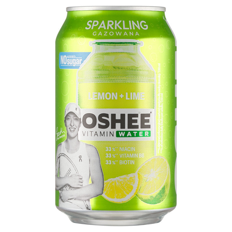 Oshee Vitamin Water Napój gazowany o smaku cytrynowo-limonkowym 330 ml