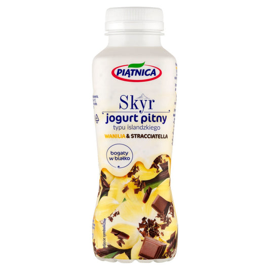Piątnica Skyr jogurt pitny typu islandzkiego wanilia & stracciatella 350 g